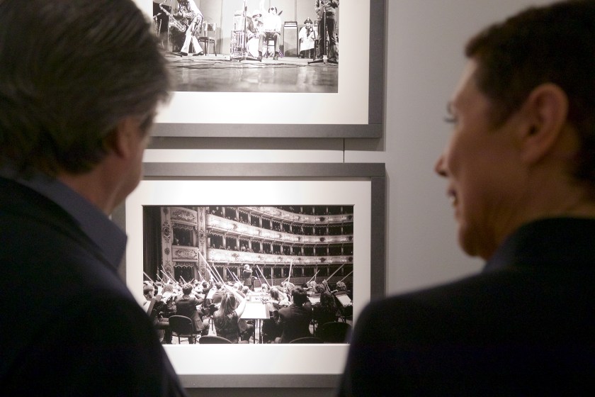 Riccardo Muti e Silvia Lelli alla mostra "Musiche", Ravenna 2017